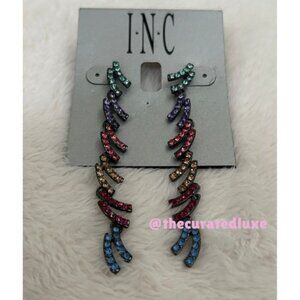 INC INTERNATIONAL CONCEPTS MULTICOLOR LINEAR DROP EARRINGS NWT